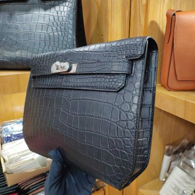 wholesale quality hermes kelly depeches 25 crocodile black